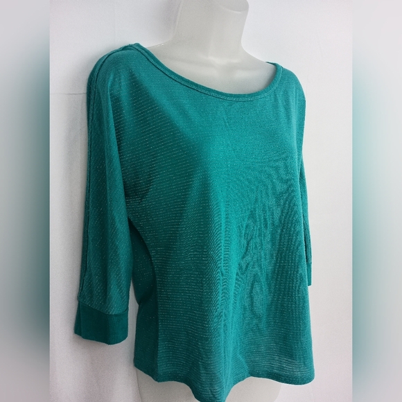 AEROPOSTALE Teal And Silver Shimmering Shirt(#1,262) - Picture 5 of 6